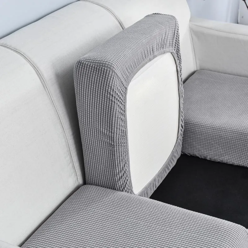 Housse Gris Clair pour Coussin d'Assise de Canapé
