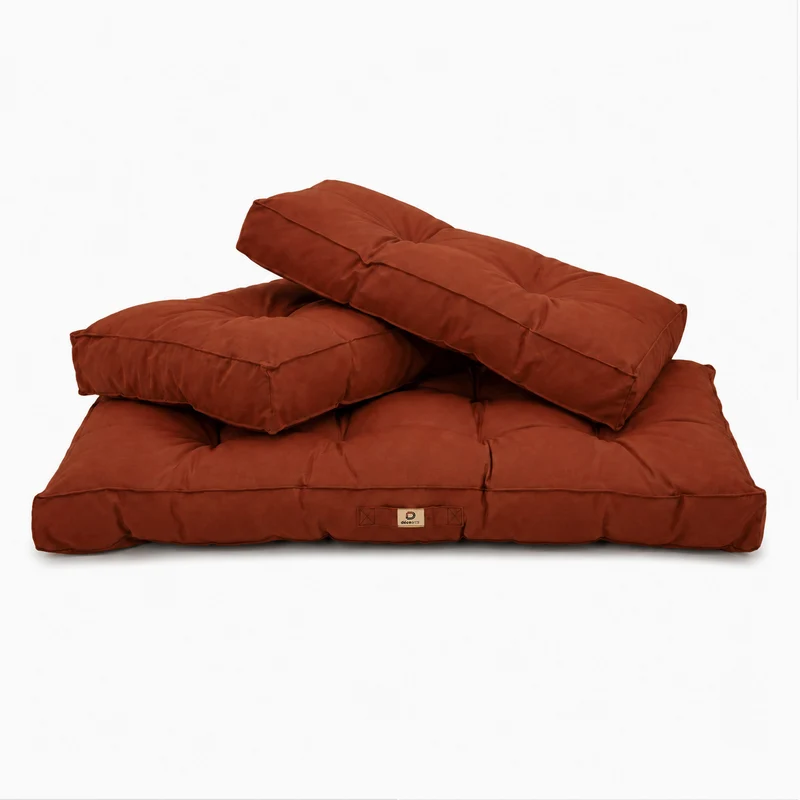 Ensemble Coussins Capitonné Banquette 100x50 Terracotta - Épais 15cm (1 Assise + 2 Dossiers)