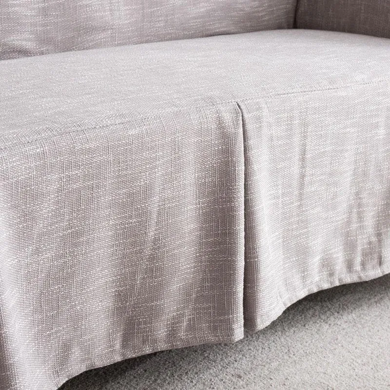 Housse de Canapé en Lin Gris