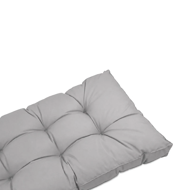 Ensemble Coussins Capitonné Banquette 100x50 Gris Galet - Épais 15cm (1 Assise + 2 Dossiers)
