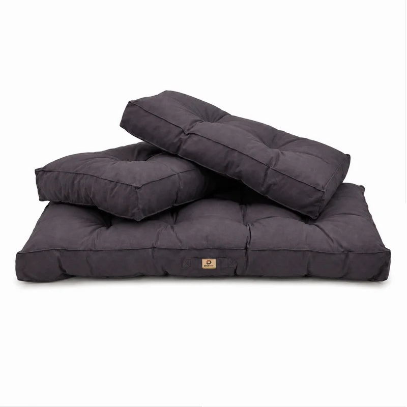 Ensemble Coussins Capitonné Banquette 100x50 Gris Carbone - Épais 15cm (1 Assise + 2 Dossiers)
