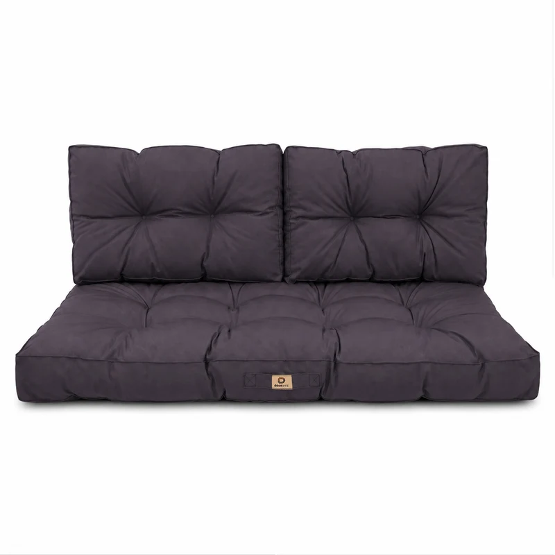 Ensemble Coussins Capitonné Banquette 100x50 Gris Carbone - Épais 15cm (1 Assise + 2 Dossiers)