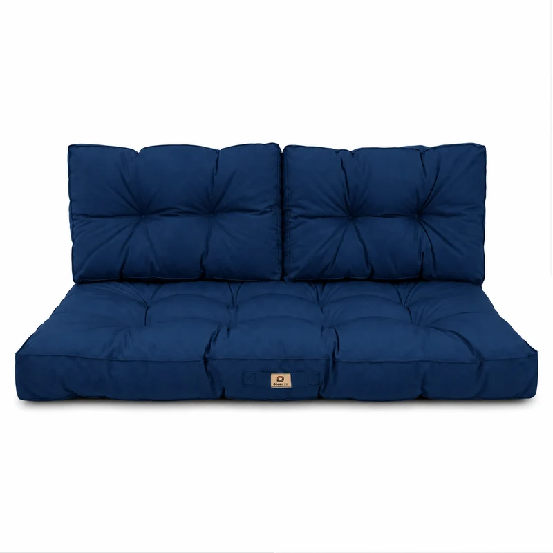 Ensemble Coussins Capitonné Banquette 100x50 Bleu Pétrole - Épais 15cm (1 Assise + 2 Dossiers)