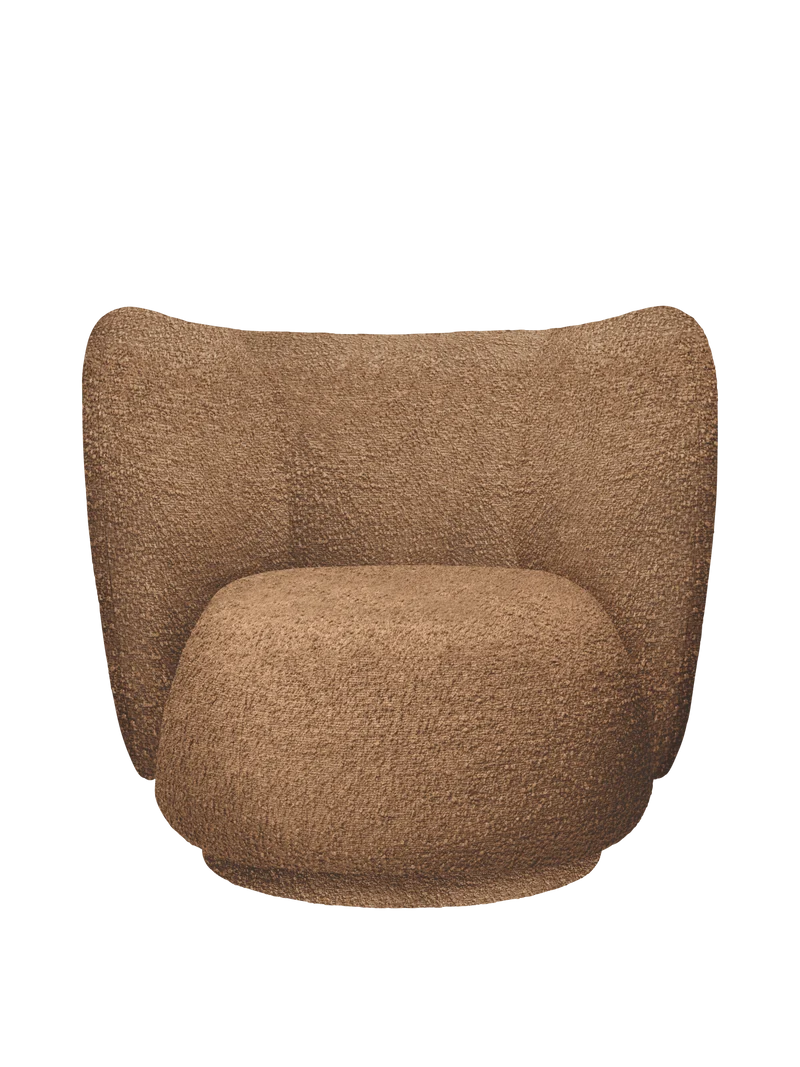 Rico Lounge Chair - Raw Bouclé - Tan