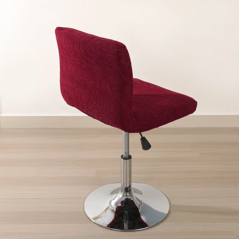 Housse de chaise de bar imperméable extensible texture feuille d'hibiscus