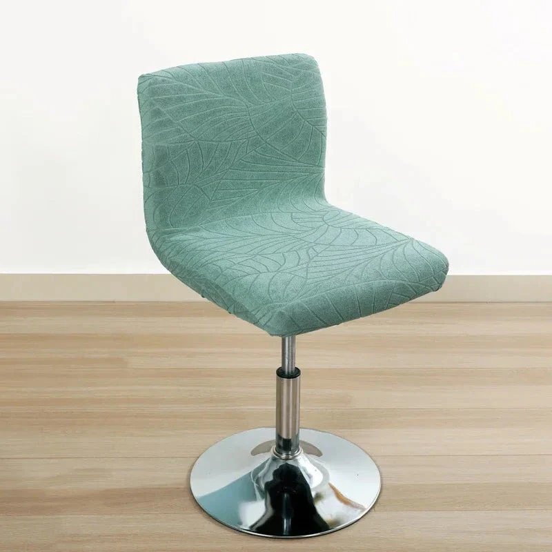 Housse de chaise de bar imperméable extensible texture feuille d'hibiscus