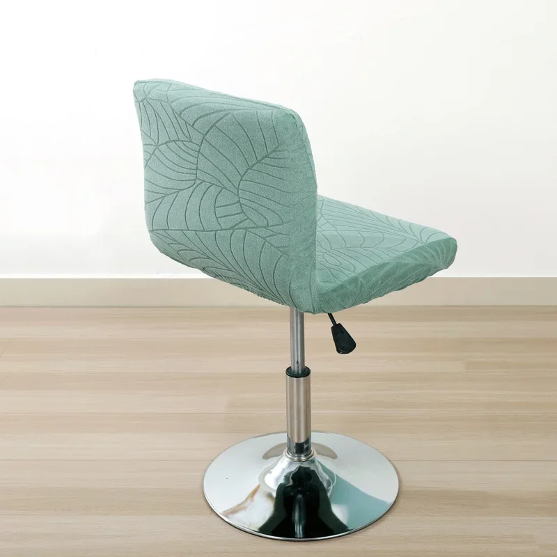 Housse de chaise de bar imperméable extensible texture feuille d'hibiscus