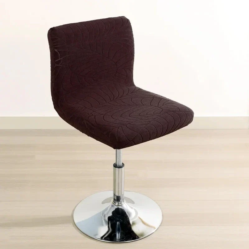 Housse de chaise de bar imperméable extensible texture feuille d'hibiscus