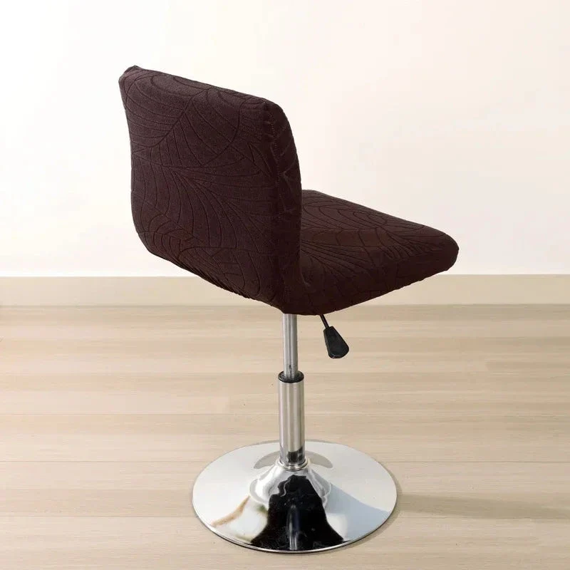 Housse de chaise de bar imperméable extensible texture feuille d'hibiscus