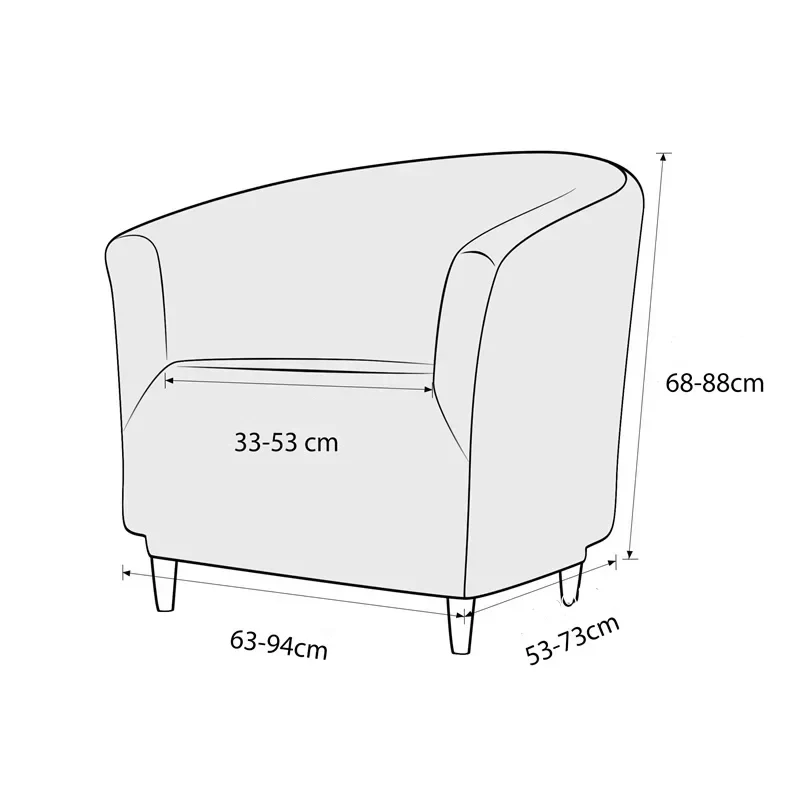 Housse pour fauteuil arrondi compatible IKEA TULLSTA extensible en lycra imperméable