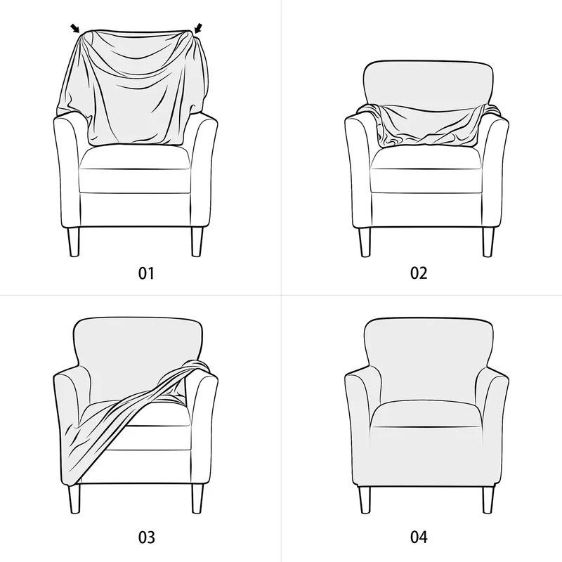 Housse pour fauteuil club extensible pur velours