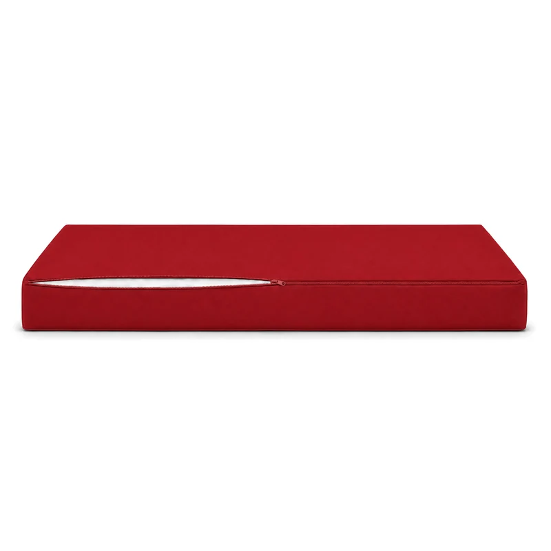 Ensemble Coussins Salon Jardin 100x50 Rouge - Déhoussable & Anti-UV (1 Assise + 2 Dossiers)