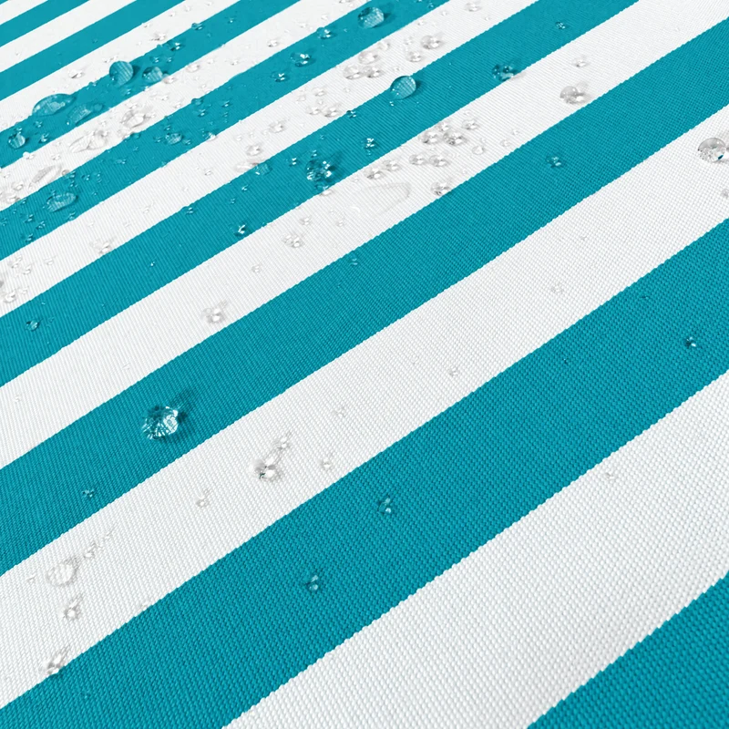 Ensemble Coussins Salon Jardin 100x50 Rayure Turquoise - Premium 270g (1 Assise + 2 Dossiers)