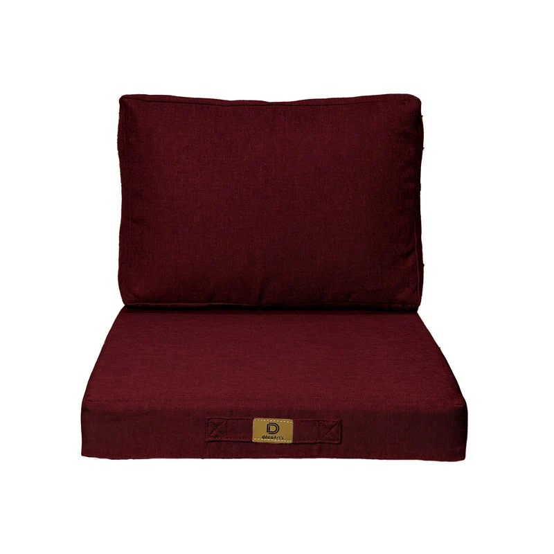Ensemble Coussins Fauteuil 60x60 Prune - Effet Lin & Déhoussable (Assise + Dossier)