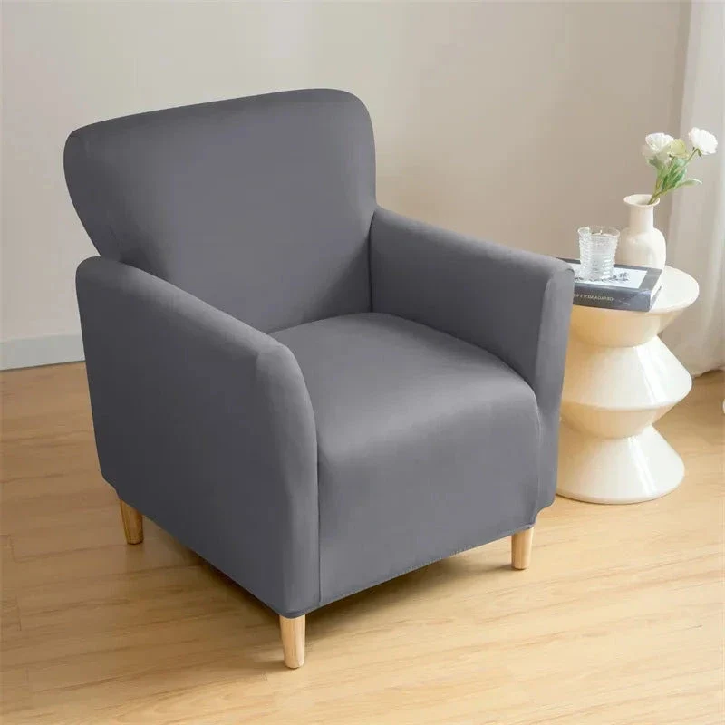 Housse pour fauteuil club extensible en lycra imperméable couleurs unies