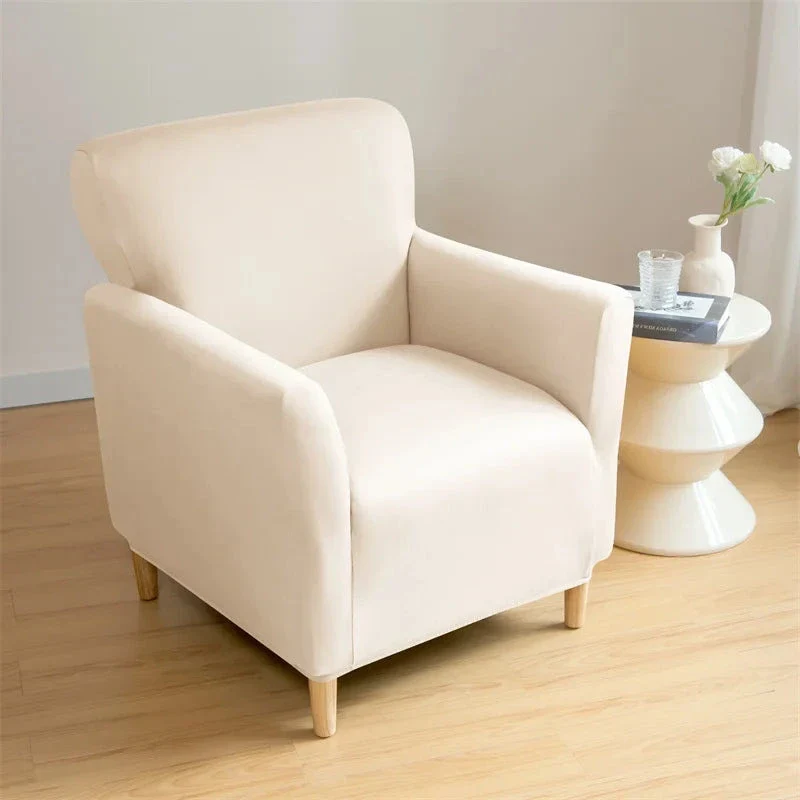 Housse pour fauteuil club extensible en lycra imperméable couleurs unies