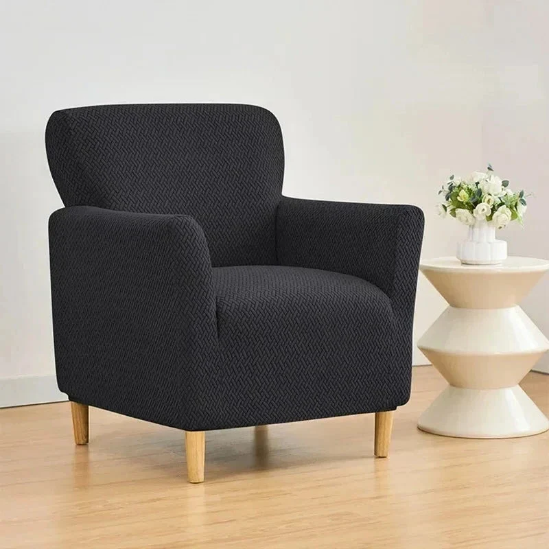 Housse pour fauteuil club extensible en velours damassé