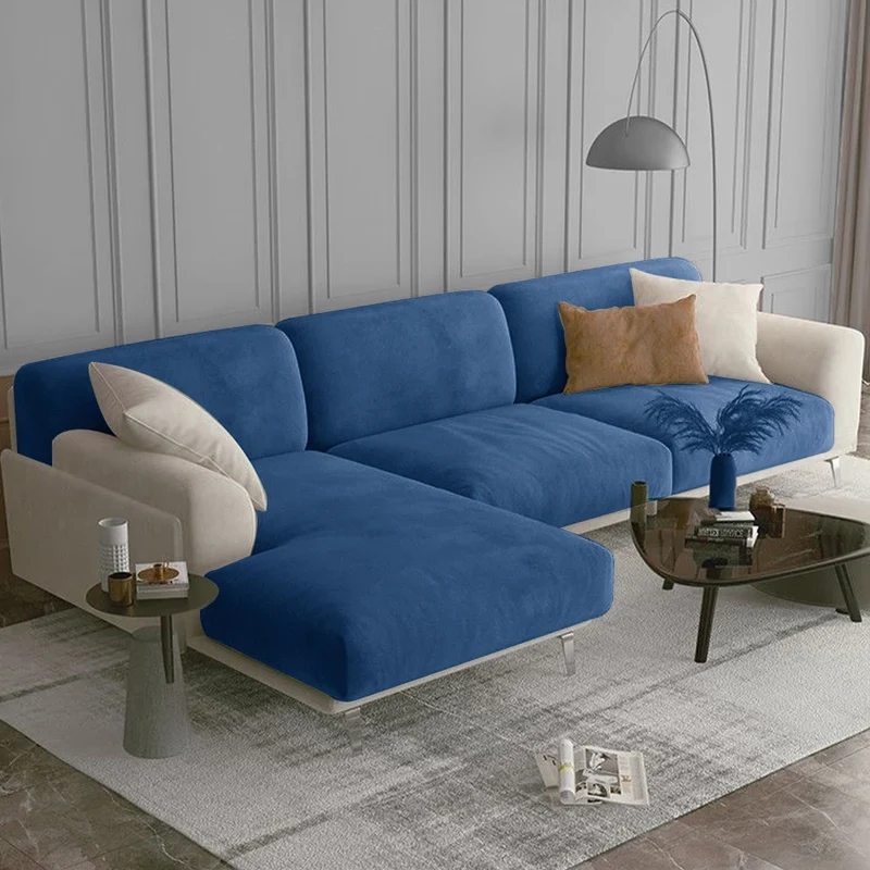 Housse de coussin de canapé extensible pur velours couleurs vives