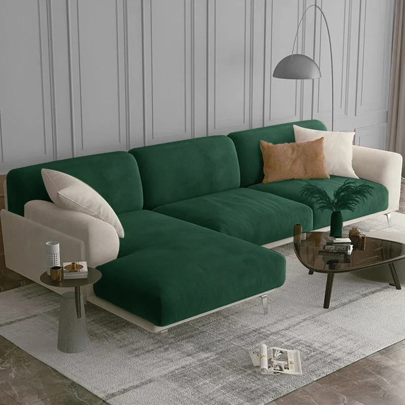Housse de coussin de canapé extensible pur velours couleurs vives