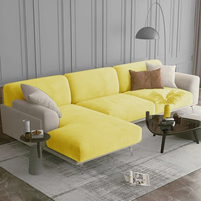 Housse de coussin de canapé extensible pur velours couleurs vives