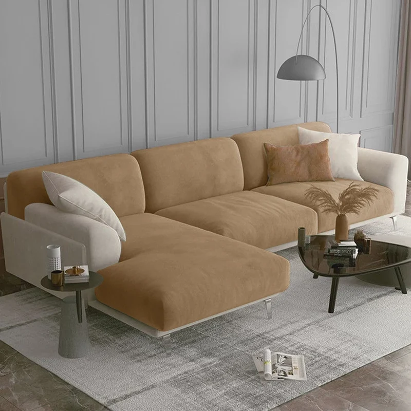 Housse de coussin de canapé extensible pur velours couleurs sobres