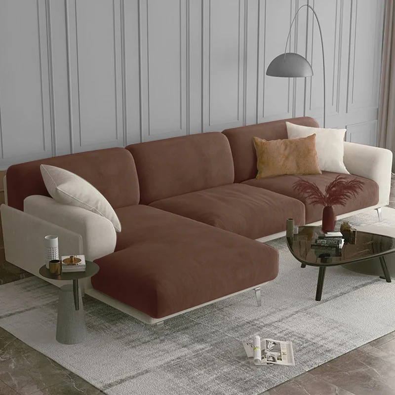 Housse de coussin de canapé extensible pur velours couleurs sobres