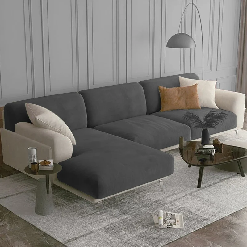 Housse de coussin de canapé extensible pur velours couleurs sobres
