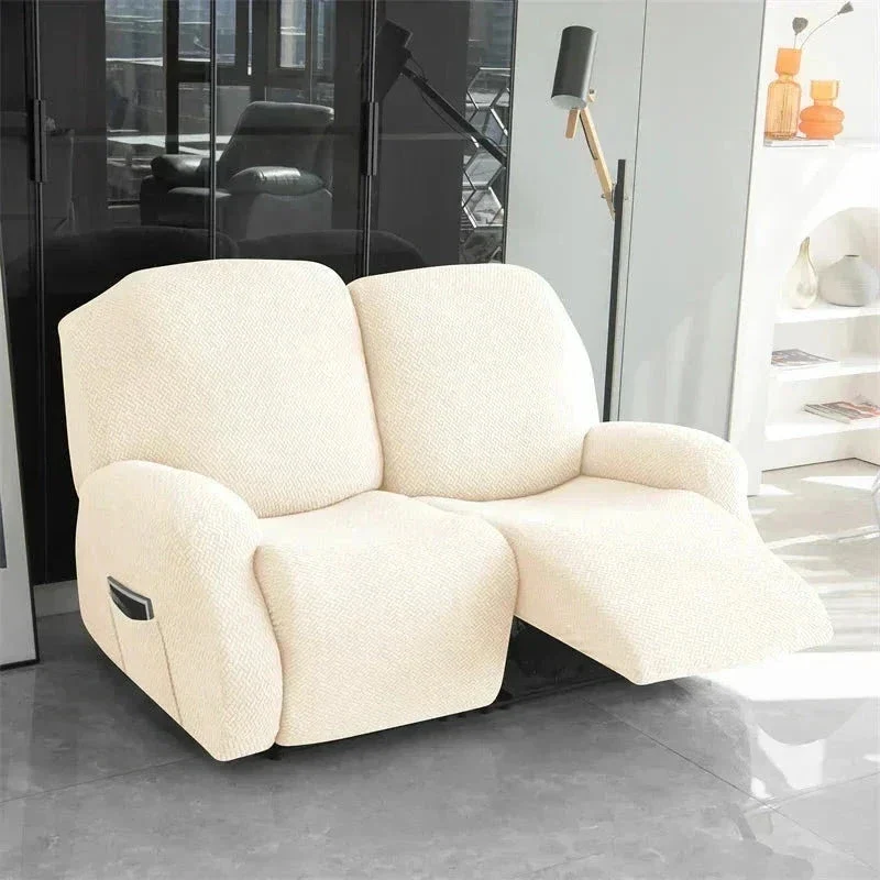 Housse pour fauteuil relax avec repose-pieds mécanique velours damassé