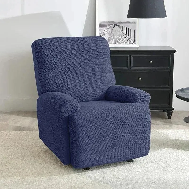 Housse pour fauteuil relax avec repose-pieds mécanique velours damassé