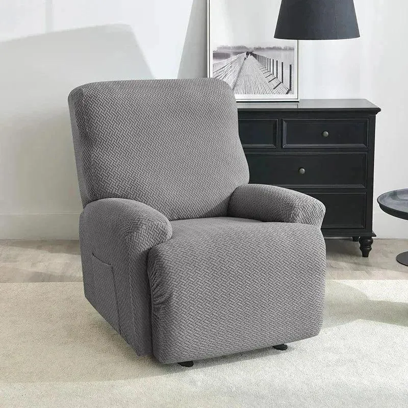 Housse pour fauteuil relax avec repose-pieds mécanique velours damassé