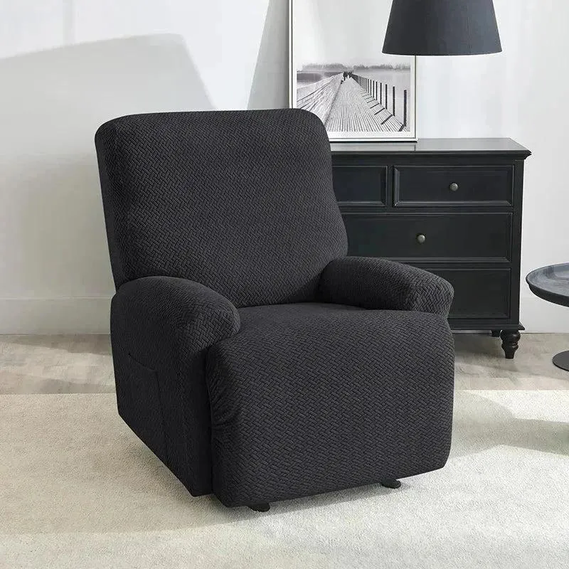 Housse pour fauteuil relax avec repose-pieds mécanique velours damassé
