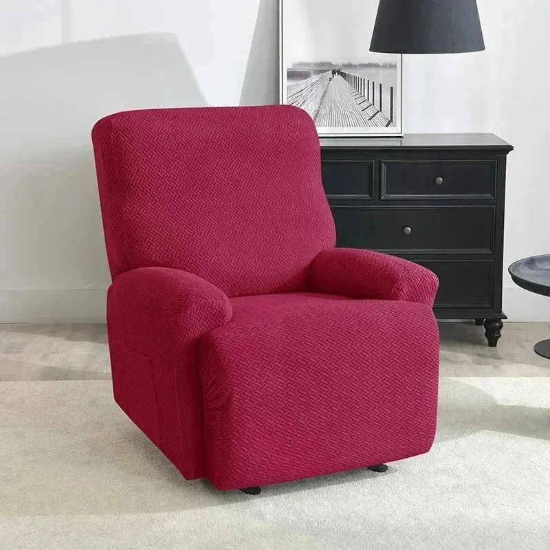 Housse pour canapé relax avec repose-pieds mécanique velours damassé