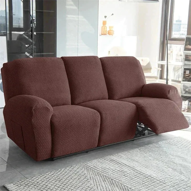Housse pour canapé relax avec repose-pieds mécanique velours damassé