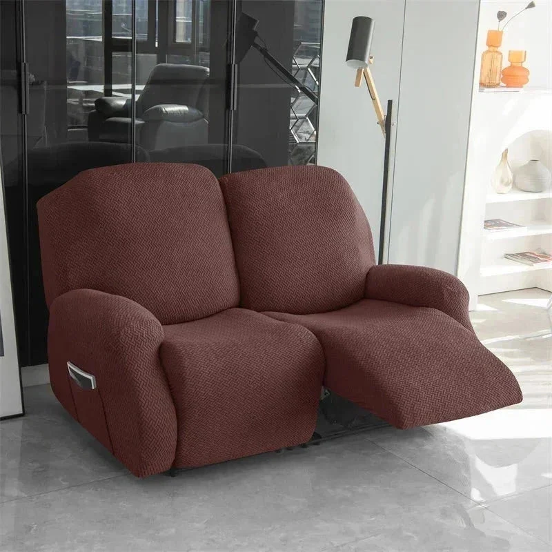 Housse pour canapé relax avec repose-pieds mécanique velours damassé