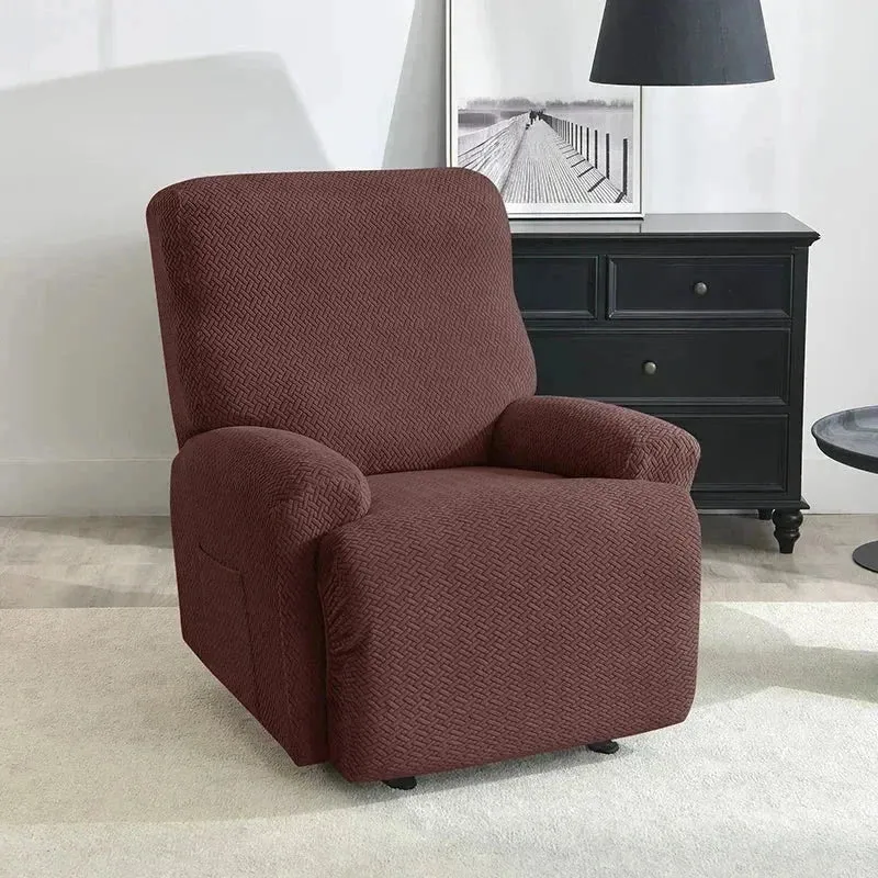Housse pour canapé relax avec repose-pieds mécanique velours damassé
