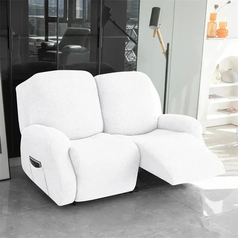 Housse pour canapé relax avec repose-pieds mécanique velours damassé