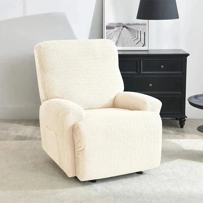 Housse pour canapé relax avec repose-pieds mécanique velours damassé
