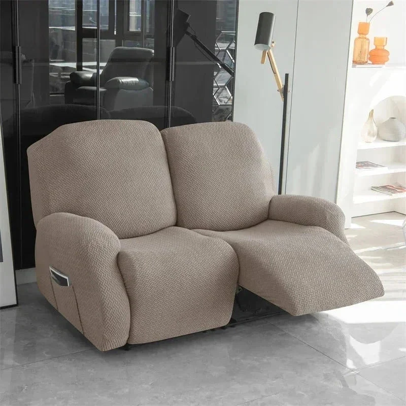 Housse pour canapé relax avec repose-pieds mécanique velours damassé