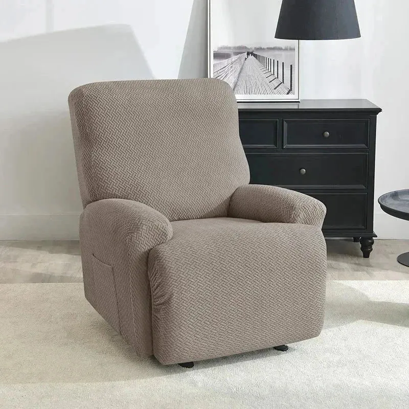 Housse pour canapé relax avec repose-pieds mécanique velours damassé