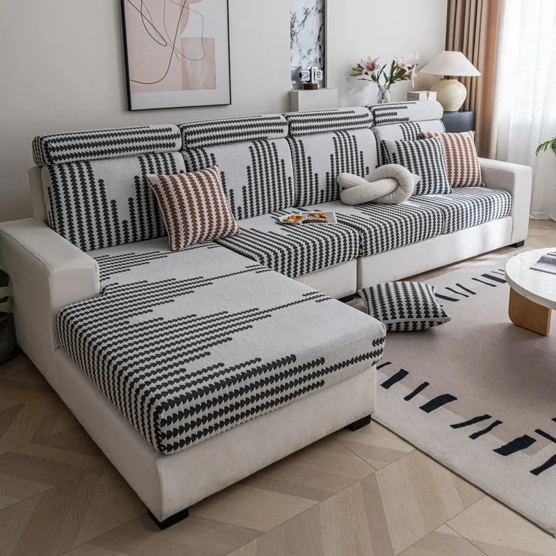 Housse de coussin de canapé renforcée texture laineuse qualité prémium