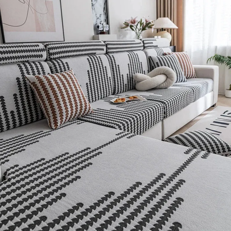 Housse de coussin de canapé renforcée texture laineuse qualité prémium