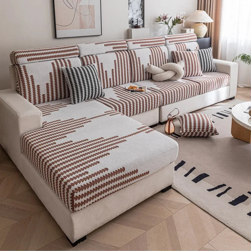 Housse de coussin de canapé renforcée texture laineuse qualité prémium