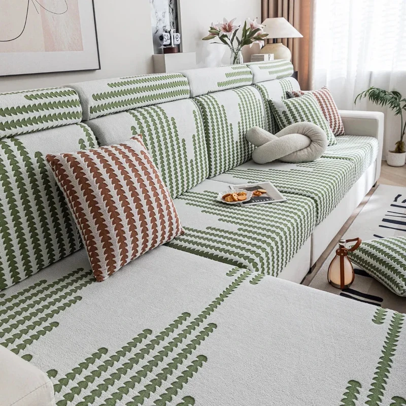 Housse de coussin de canapé renforcée texture laineuse qualité prémium