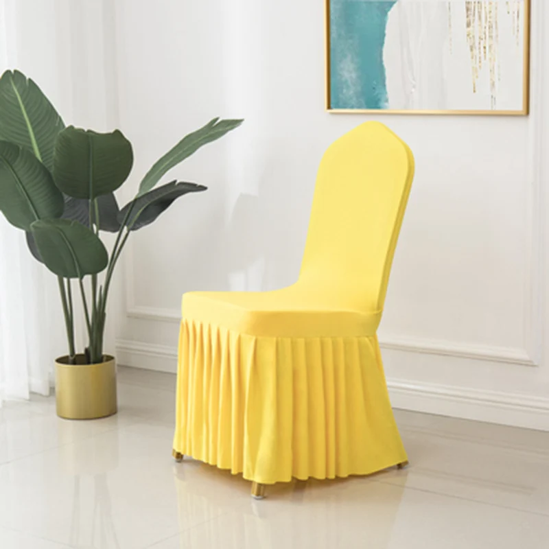 Lot de 100 Housses de Chaise de Mariage Jaune