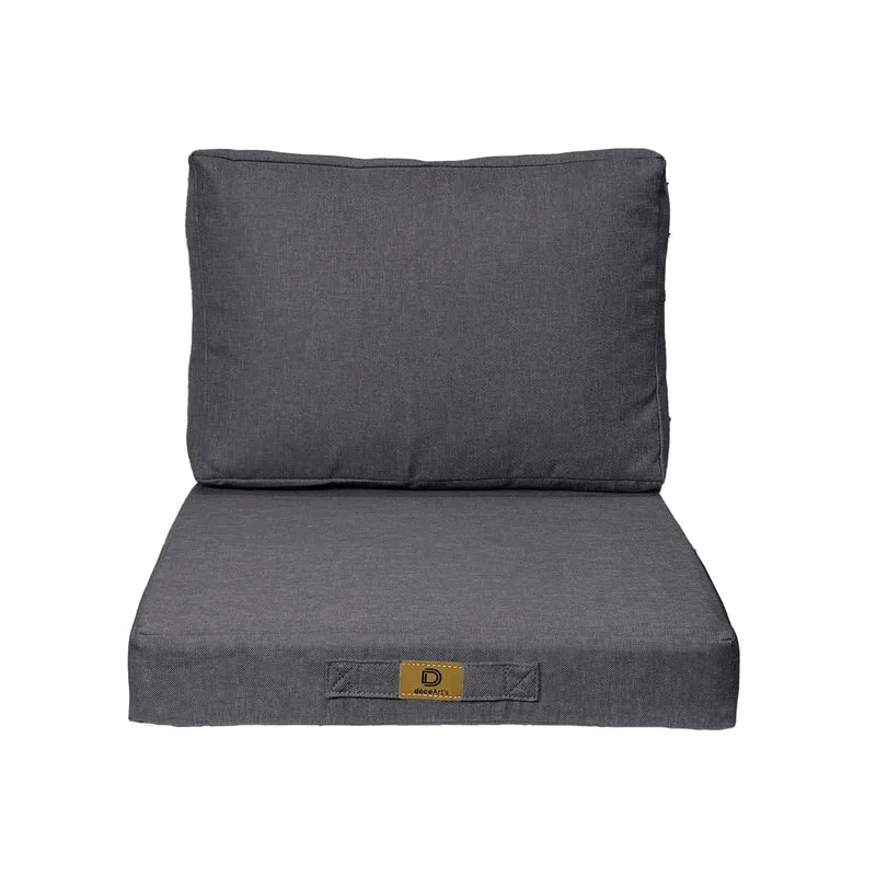 Ensemble Coussins Fauteuil 50x50 Gris Chiné - Effet Lin & Déhoussable (Assise + Dossier)