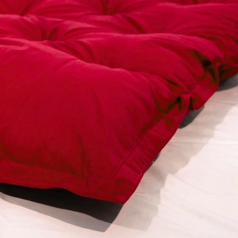 Matelas de Sol XXL 195x100 Rouge - Épais 15cm (Lit d'Appoint & Jeu)