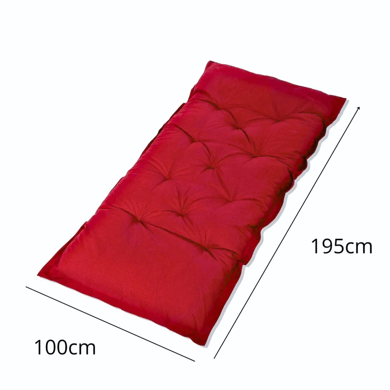 Matelas de Sol XXL 195x100 Rouge - Épais 15cm (Lit d'Appoint & Jeu)