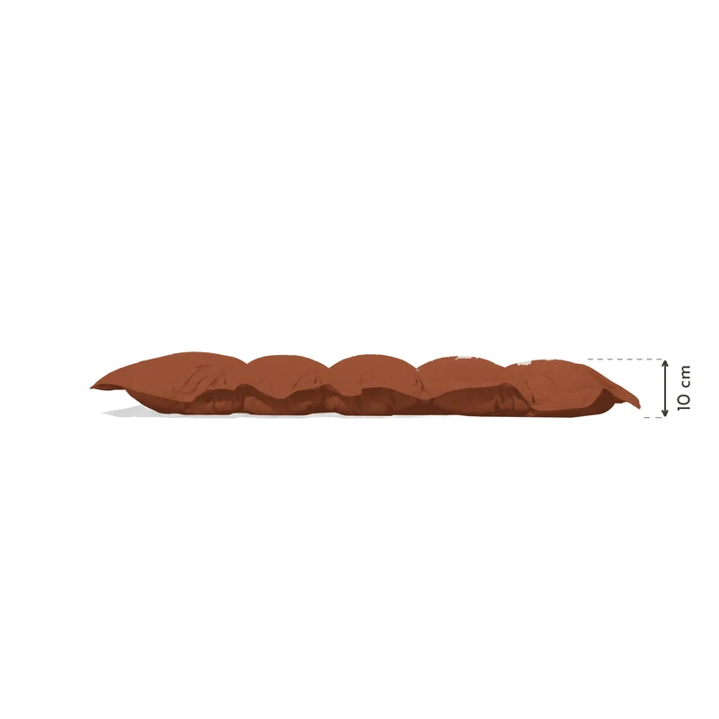 Coussin Banc & Sol Capitonné 120x60 Terracotta - Épais 10cm (Polyvalent)