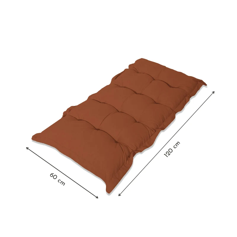 Coussin Banc & Sol Capitonné 120x60 Terracotta - Épais 10cm (Polyvalent)