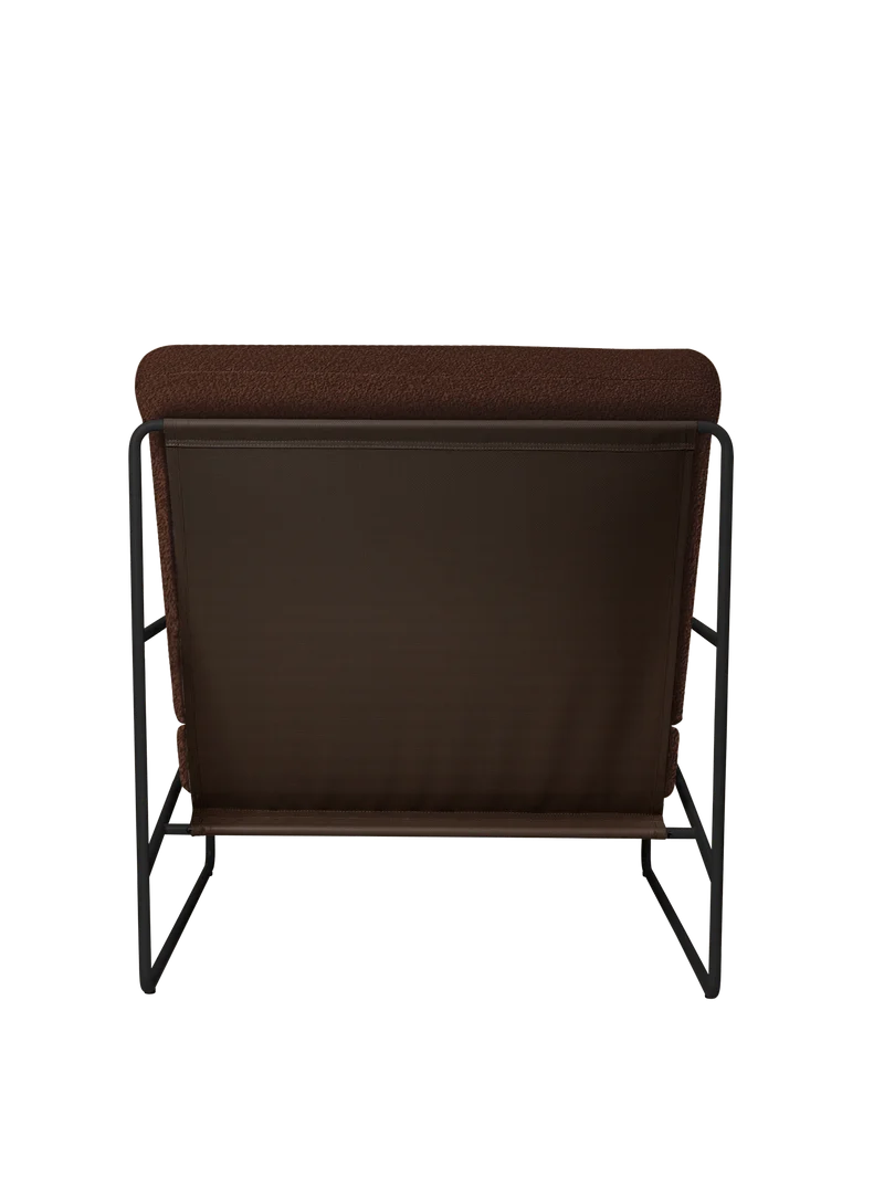 Desert 1-seater - Black - Pure Bouclé - Chestnut